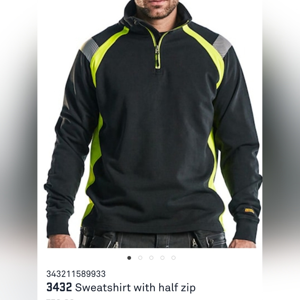 Blakladar Black and Yellow Hi Vis Half-Zip Light Weight Sweatshirt